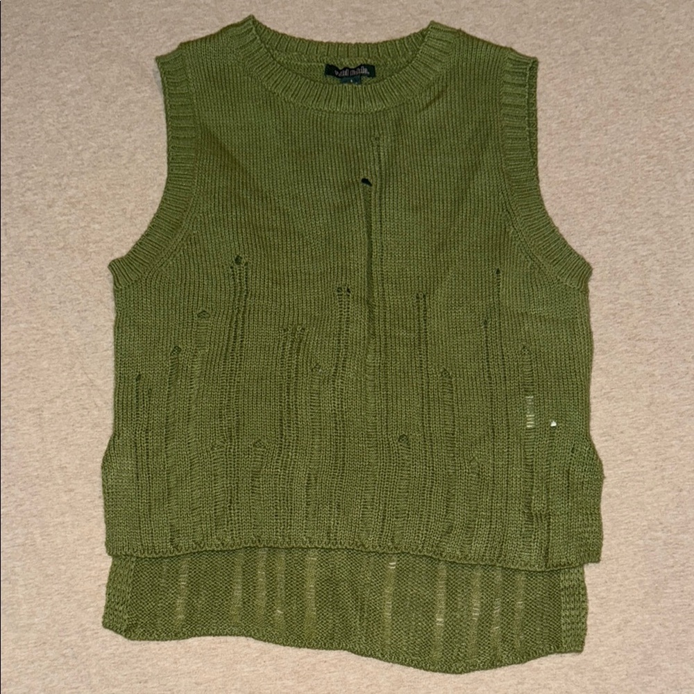 Wild Fable Green Ribbed Crop Tank Top